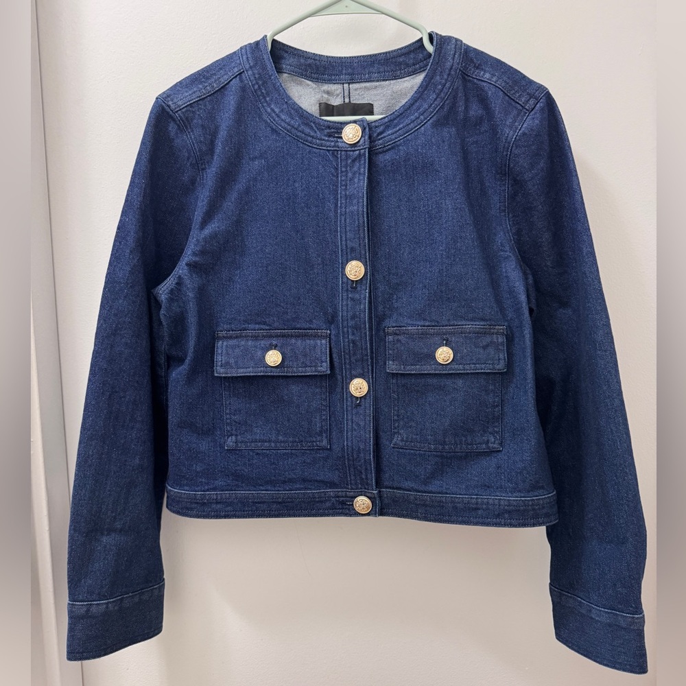 Ann Taylor Factory - Women's Jean Jacket with Gold Buttons - Sz 10